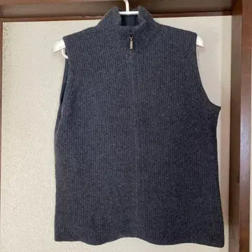 캐시미어 그레이 지퍼 하이넥 베스트