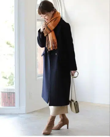 [ 미사용 새상품 ] B:MING by BEAMS 멜톤 더블 체스터 코트