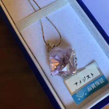 대형 자수정 빈티지 목걸이 조정 가능