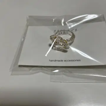 [미사용 새상품] 제멋대로인 아기곰 달리는 강아지 반지 골드 별