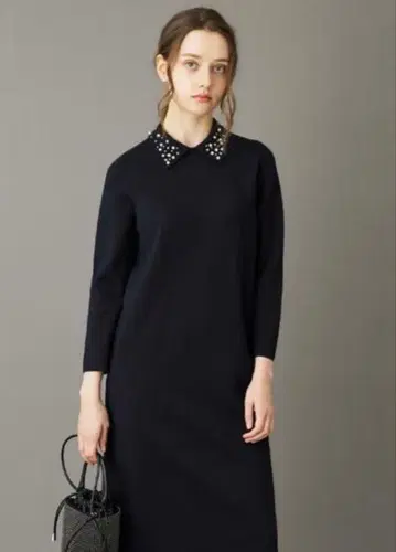 드레 스테리아 비쥬 카라 니트 원피스 네이비 38