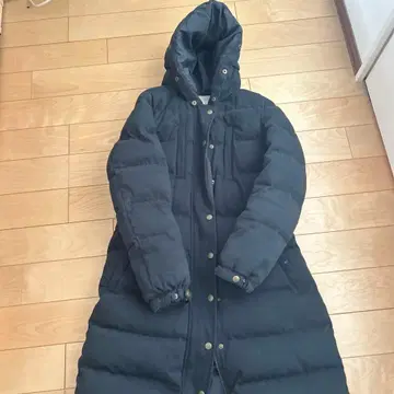 Plage 후드 부착 롱 다운 네이비 컬러