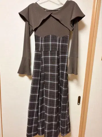 dazzlin 빅 컬러 체크 코르셋 원피스