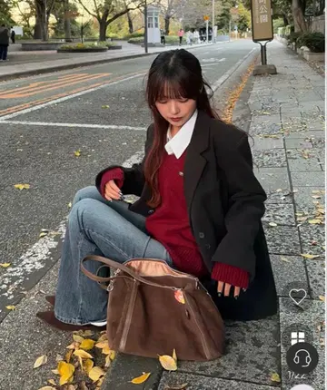 nugu 오버 실루엣 유니크 버튼 서지 자켓