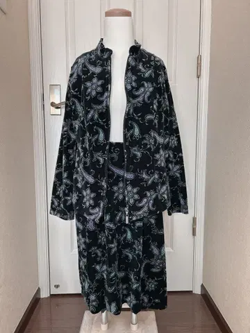 페이즐리 무늬 플리스 셋업