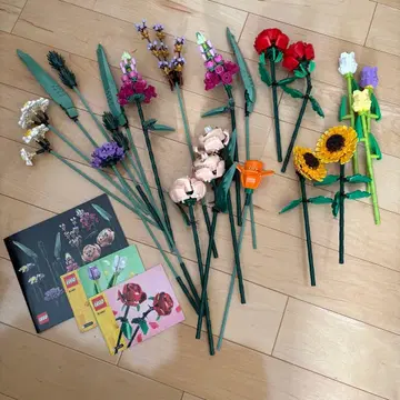 레고 플라워 부케, 장미, 해바라기, 튤립 세트 (조립 완료)