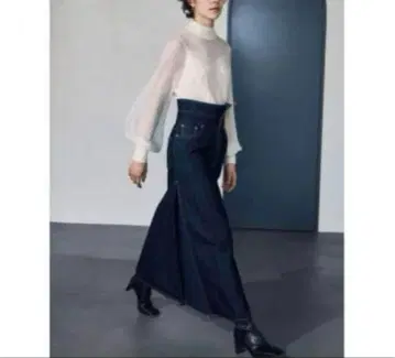 LAGUNAMOON 라그나문 데님 롱 스커트 사이드 플리츠 S