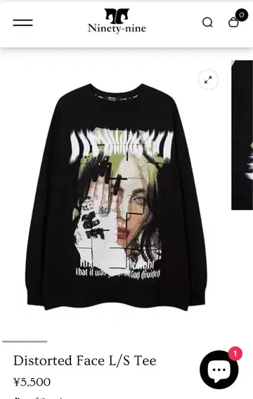 Distorted Face L/S Tee 블랙