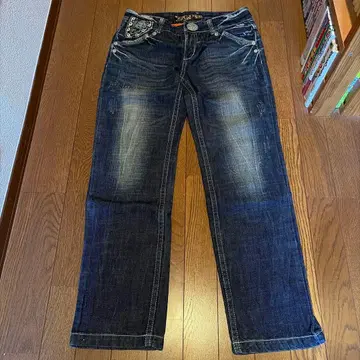 RIOBERA 스트레이트 데님 해골