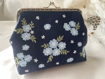 네모필라 자수 가마구치 파우치 | 베트남제 핸드메이드