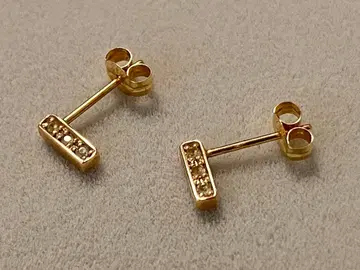 미사용 ete K10YG 피스 레몬 쿼츠 귀걸이 2세트