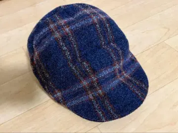 CA4LA 네이비 계열 체크 무늬 헌팅 캡