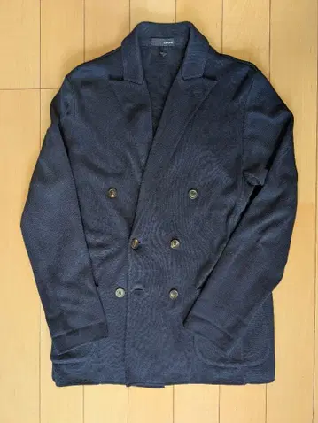 LARDINI 네이비 더블 브레스트 니트 자켓