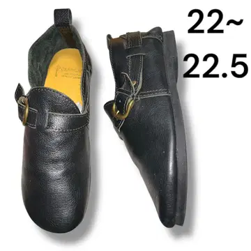 컨디션 최상! CLEDRAN 블랙 천연 가죽 벨트 미들컷 슬립온 로퍼