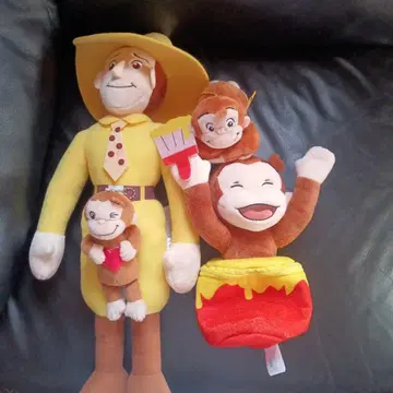 호기심 많은 조지 옐로우 컬러 아저씨 봉제 인형 세트