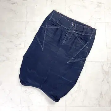 마리떼 프랑소와 저버 데님 타이트 스커트 인디고 S *LD1455