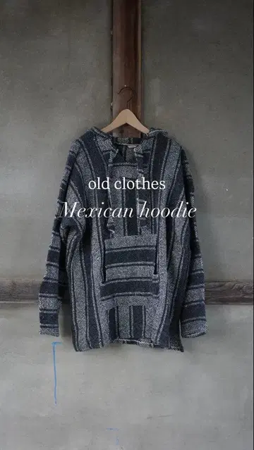 구제 의류 멕시칸 후드티 후디 풀오버 스트라이프 패턴