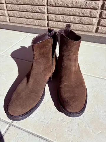 BOEMOS 브라운 스웨이드 사이드 고어 부츠 41