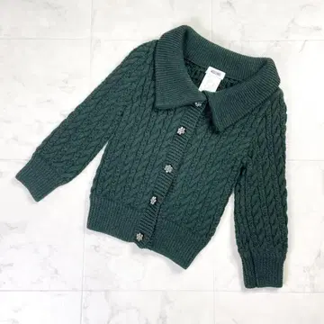 MOSCHINO 케이블 니트 가디건 모스그린 S 상당*LD1451