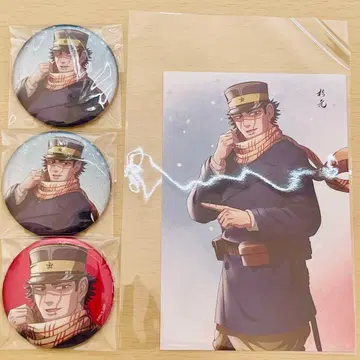 골든 카무이 스기모토 사이치 캔뱃지 엽서 점프 페스타 암니버스