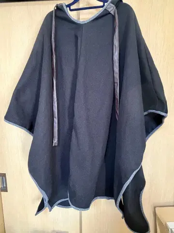 레어 빅 사이즈 후드 부착 블랙 판초 3XL *AI 판매입니다