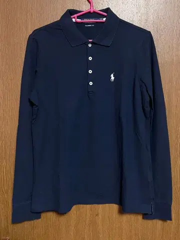 랄프 로렌 네이비 M 테일러드 핏 긴팔 피케 셔츠 M