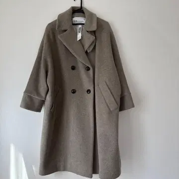 TICCA 더블 브레스트 체스터 코트 그레이