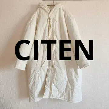 CITEN 후드 부착 화이트 다운 자켓 코트 아우터 화이트 F