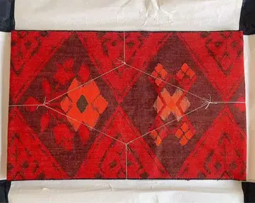 나고야 오비 기하학 패턴 빨간색 계열 사하시 고후쿠점