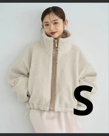 mil chiii 컬리 보아 블루종 S 아이보리