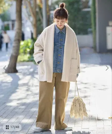 부클레 저지 착용 코트