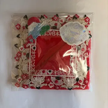 친택 레이스 타월 손수건 [ 도시코이 일본 ] 레드