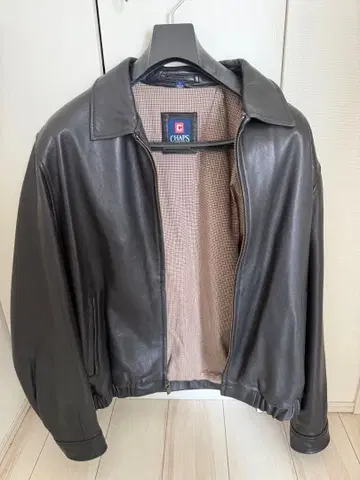 CHAPS 다크 그레이 가죽 자켓