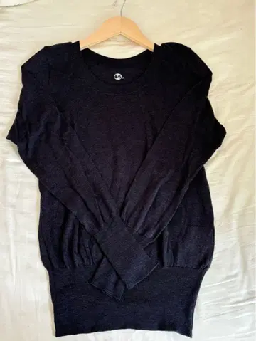 45R 블랙 얇은 소재 니트 코튼 니트 L