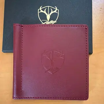 가시마 앤틀러스 버건디 가죽 접이식 지갑