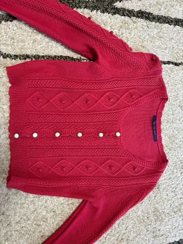 긴팔 가디건 빨간색