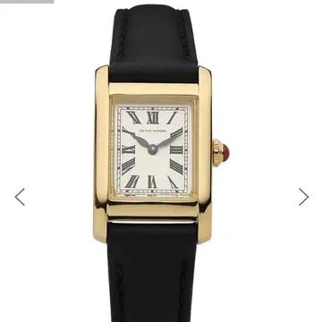 새상품 미사용 UNITED ARROWS 스퀘어 가죽 손목시계 블랙