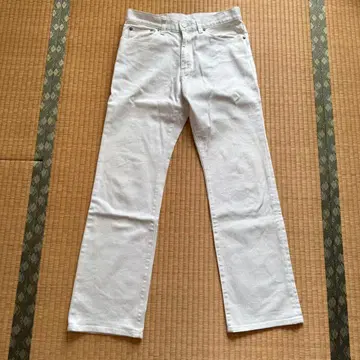 TAKEO KIKUCHI 다케오 키쿠치 화이트 스트레이트 청바지