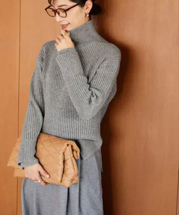 미사용 새상품 vermeil par iena 울 미들 터틀 니트