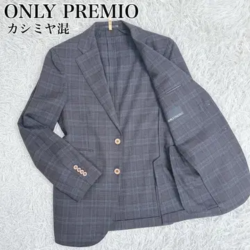 새상품급 캐시미어 혼방 테일러드 자켓 브라운 올 패턴 빅 패턴 체크