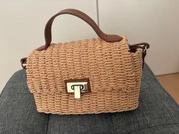 ZARA 라탄 숄더백 베이지