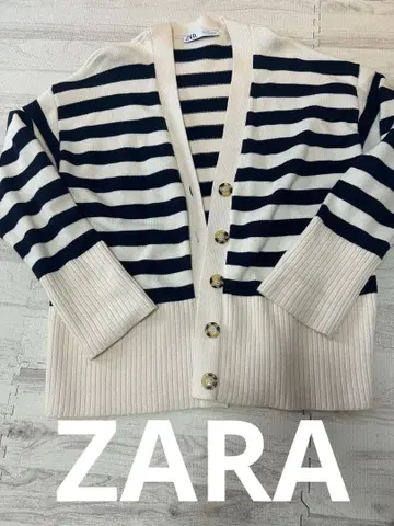 ZARA 보더 니트 가디건 네이비 컬러