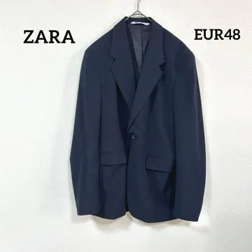 ZARA 네이비 어깨 패드 들어간 테일러드 자켓 싱글 버튼