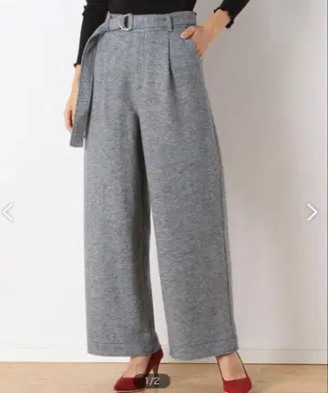 Harriss 그레이 와이드 팬츠 38 미사용 새상품 정가 17600엔