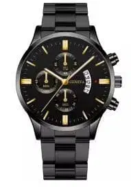 블랙 크로노그래프 손목시계