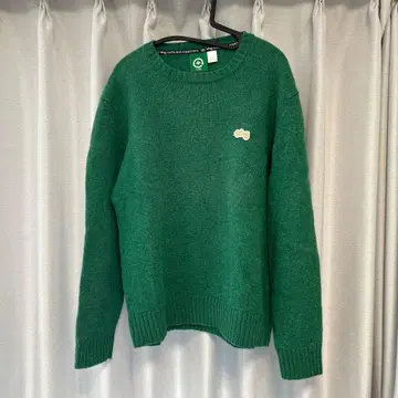 LRG 그린 니트 스웨터 자수 로고