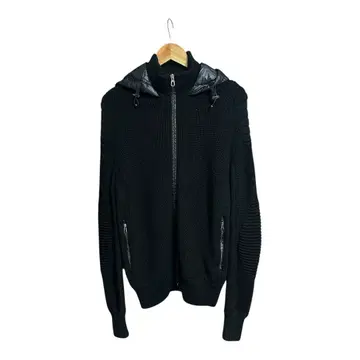 블랙 후드 부착 다운 자켓 RLX 니트 다운 랄프 로렌