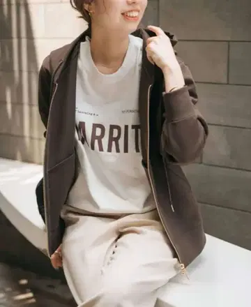 [ 새상품 ] Spick&Span 스트레치 지퍼 후드티 브라운