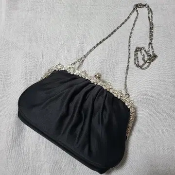 3WAY 파티 백 비쥬 블랙 새틴 클러치백