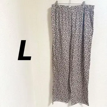 레오파드 무늬 [ L ] 사이즈 이지 팬츠 레오파드 무늬 라프 쾌적 멋짐